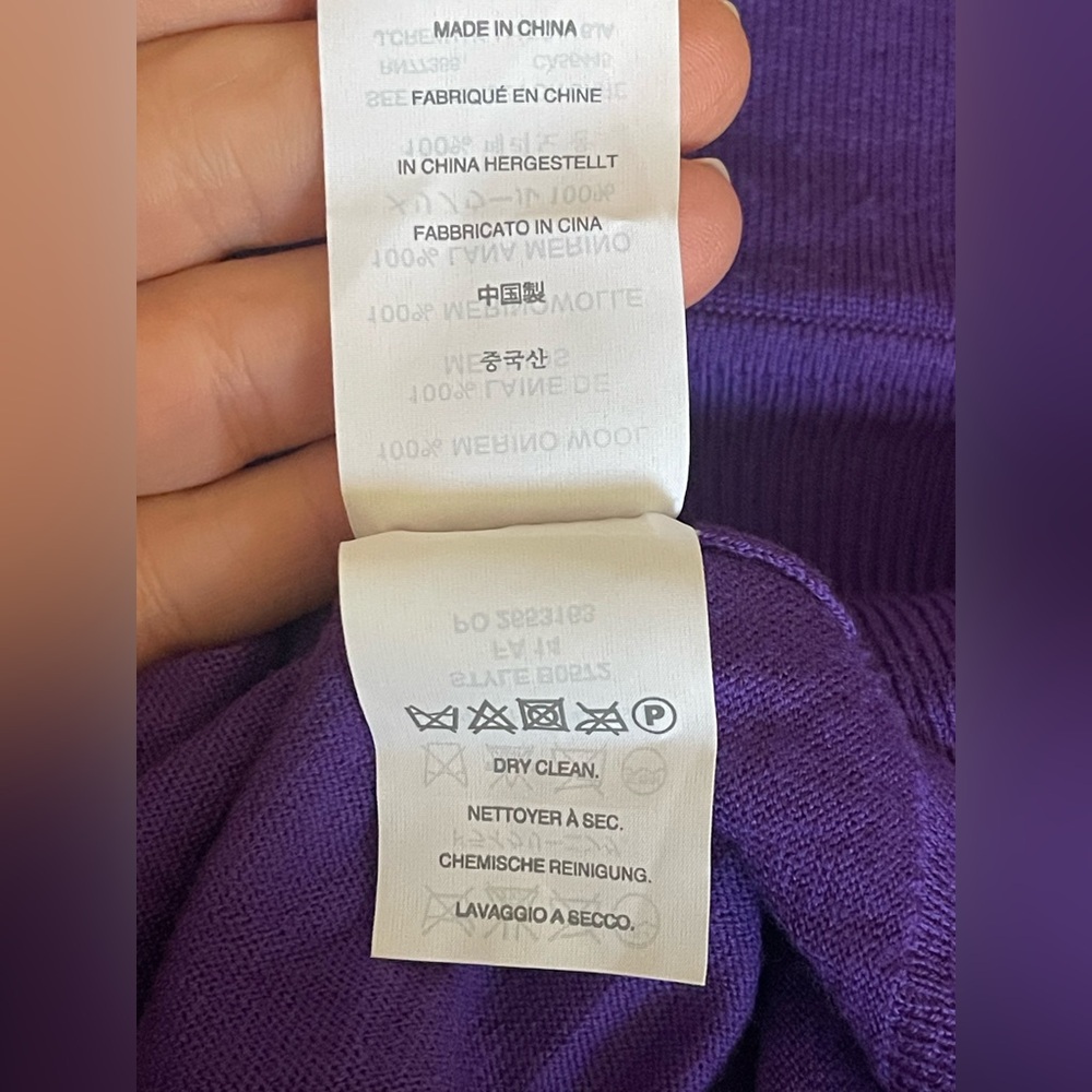 J. Crew Women’s Purple Turtleneck Sweater 100% Merino Wool Size XS - Picture 7 of 7